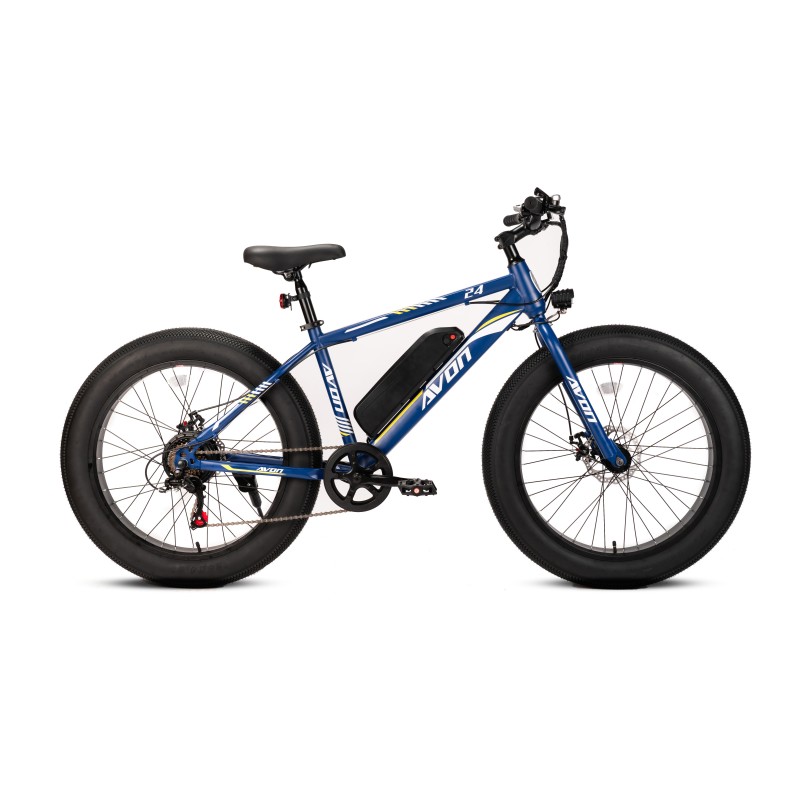 Avon X6 250W E-Bike Fatbike 250W Motor 24 Inch Blauw 